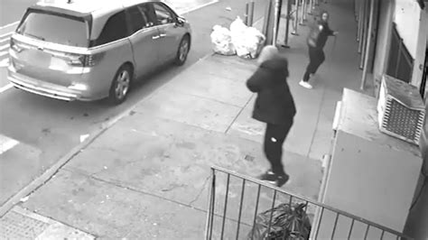 afternoon gun battle on bronx sidewalk narrowly misses minor video shows nbc new york