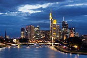Wallpaper : city, cityscape, night, reflection, Frankfurt, skyline ...