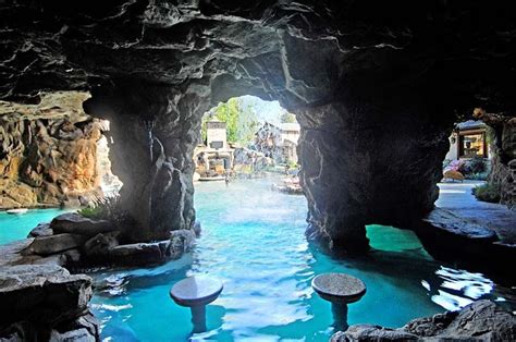 Pool Cave Behind A Waterfall With Seating Pools And Spa Pinterest