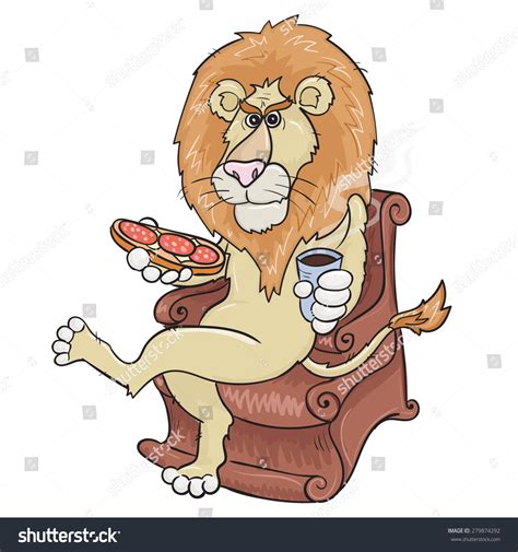 Lion Clipart With Coffee