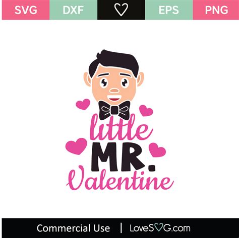 Little Mr Valentine Svg Cut File