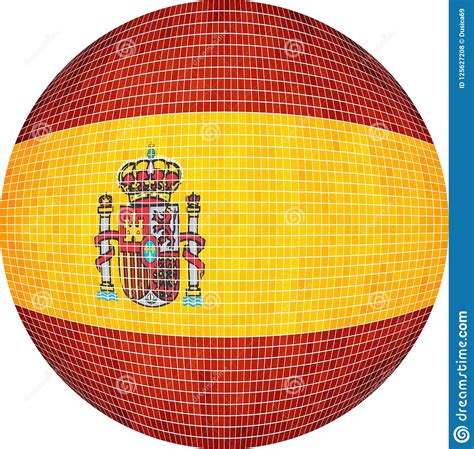 Sie ist ringsum mit einer doppelsicherheitsnaht gesäumt. Ball mit Spanien-Flagge vektor abbildung. Illustration von ...