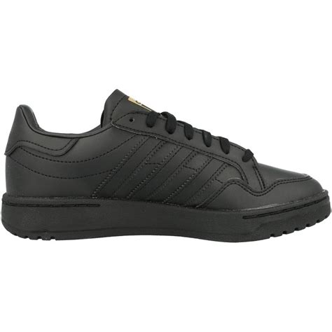 Adidas Originals Team Court J Black Leather Trainers Shoes Awesome