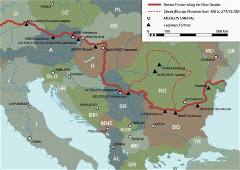 Von regensburg bis passau gibt es dazu zahlreiche museen. Roman Frontier along the River Danube solid line. Roman ...