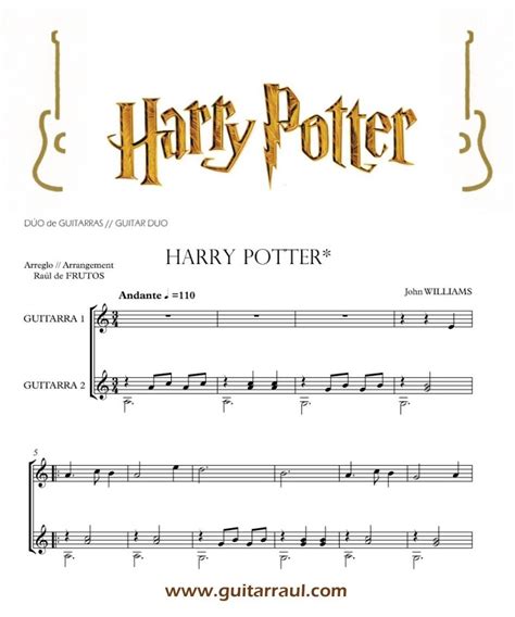 Harry Potter Guitar Duo Sheetmusic After The Edwige S Theme Https