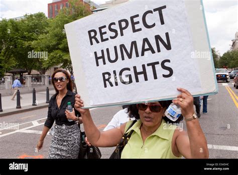 Human rights activist holding sign - Washington, DC USA ...