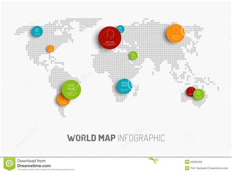 World Map With Pointer Marks Stock Vector Illustration Of Background