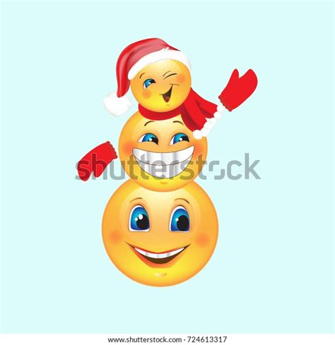 Smiley Christmas Snowman Stock Vector Royalty Free 724613317