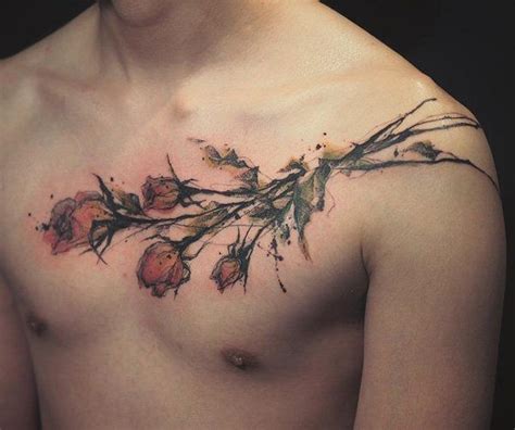 Rose Chest Tattoo Designs Ideas And Meaning Tattoos For You
