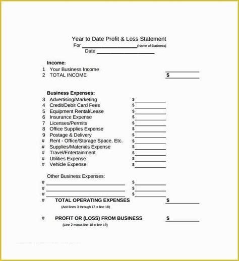 Free 9 Sample Profit And Loss Forms In Pdf Ms Word Riset