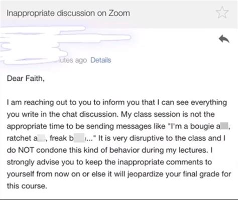 Student Caught Sending Inappropriate Zoom Private Messages