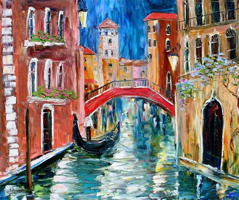 Original Oil Painting By Karen Tarlton Venice Italy Evening
