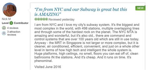 Tripadvisor Lists Riding Mrt As Number 2 Out Of 728 Things