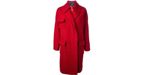 Lyst Lanvin Lanvin Pocket Coat In Red