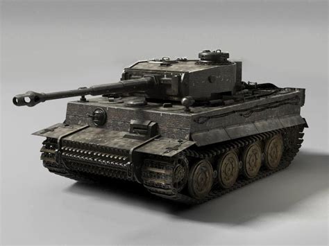 German Tiger Tank Free 3d Model Max 3ds Skp