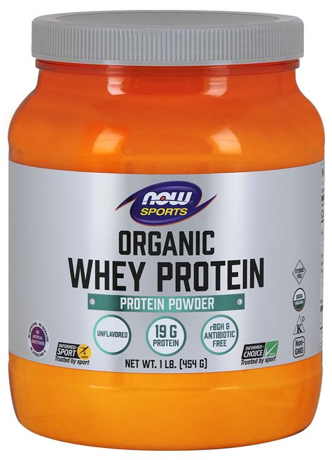 Now Sports Nutrition Certified Organic Whey Protein 19 G Unflavored