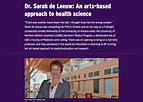 MSFHR Turns 20. Dr. Sarah de Leeuw: An arts-based approach to health ...