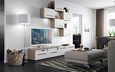 Salones rústicos modernos en blanco y madera. Salón moderno Ikea decorado en blanco :: Imágenes y fotos