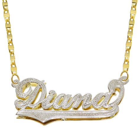 Pyramid Jewelry K Two Tone Gold Personalized Double Plate D Name