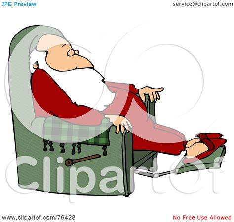 Royalty Free Rf Clipart Illustration Of Kris Kringle Relaxing In A Green Recliner By Djart 76428