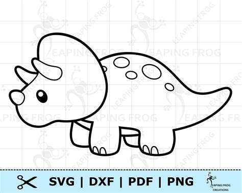 Cute Baby Dinosaur SVG PNG DXF Eps Triceratops Digital Etsy Ireland