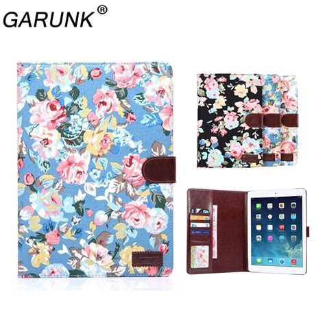 Case For Ipad Pro 97 Garunk Fashion Flower Print Pu Leather Flip