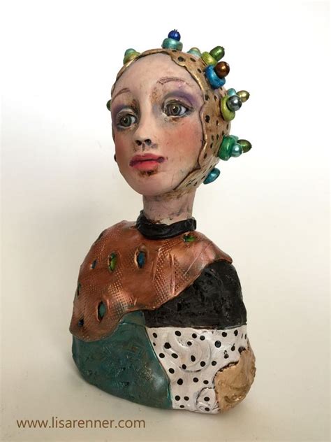 A Figure Created By Lisa Renner Hand Painted Eyes Polymer Clay