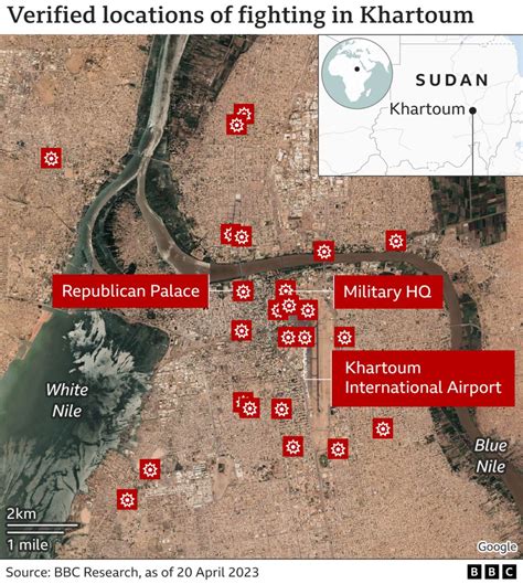 Sudan Fighting Khartoum Violence Mapped As Civilians Flee City Bbc News