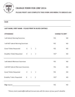 Fillable Online Hsph Harvard Change Form For Cirf Hsph Harvard