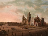 La catedral de México al atardecer en 1850. Obra de Pedro Gualdi. Al ...