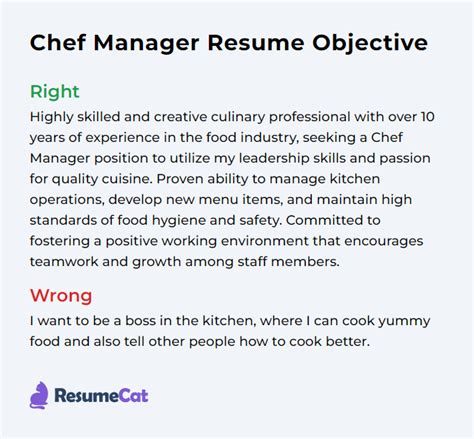 Top 17 Chef Manager Resume Objective Examples Resumecat