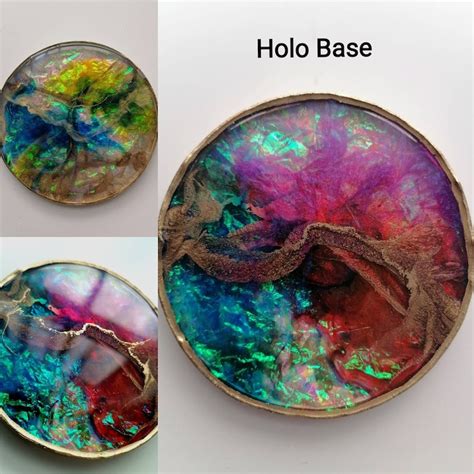 Opal Resin Coaster Nail Art Palette Unique Home Decor Etsy