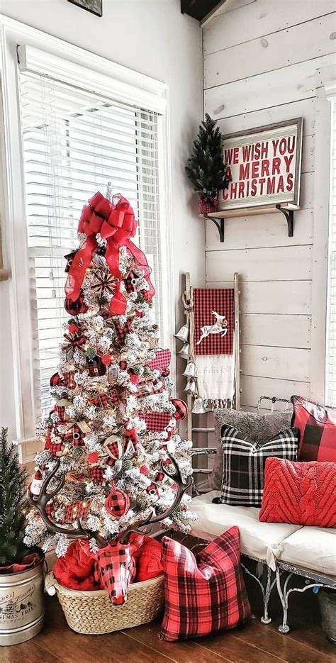 20 Pretty Rustic Christmas Tree Decoration Ideas Trendhmdcr