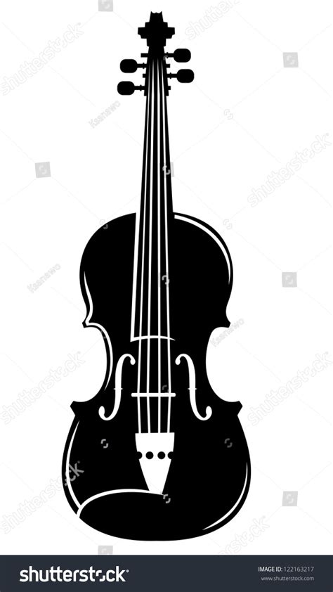 Simple Vector Silhouette Violin Stock Vector Royalty Free 122163217