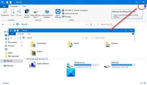 How To Disable Or Remove File Explorer Ribbon In Windows 10