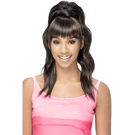 Vivica A Fox Synthetic Drawstring Ponytail Two In One Bang N Pony Bp
