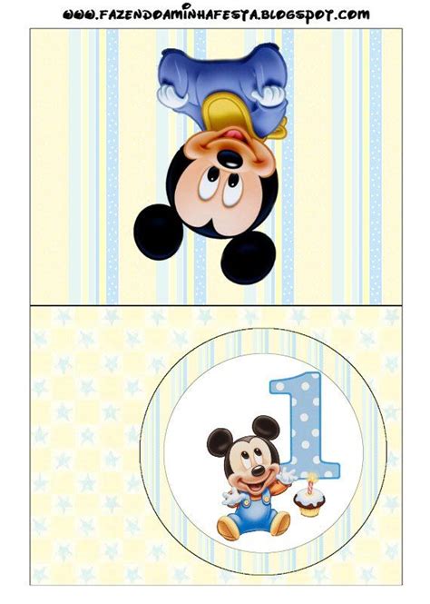 Mickey Baby Kit Completo Com Molduras Para Convites Rótulos Para