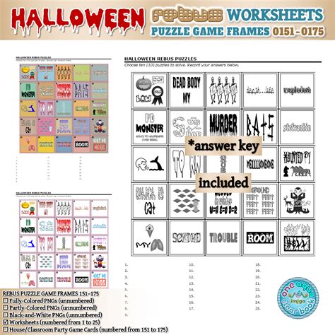 Halloween Rebus Puzzle Game Frames 151175 Worksheets Made By Teachers