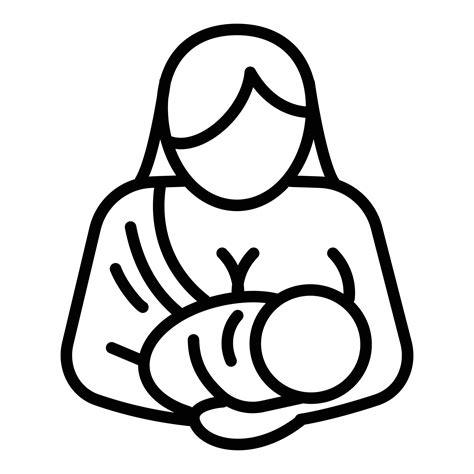 Young Mother Breastfeeding Icon Outline Style 14353263 Vector Art At Vecteezy
