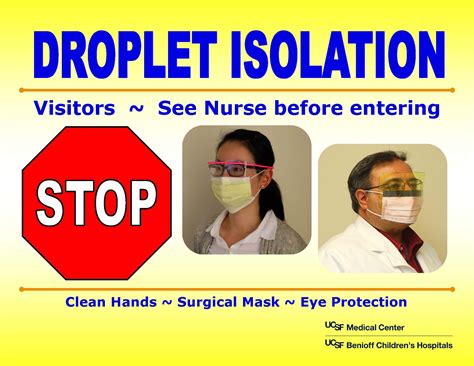 Droplet Isolation Sign Ucsf Health Hospital Epidemiology
