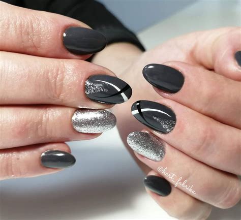 Go Gray With These Inspiring Dark Grey Nails With Design Ideas The Fshn