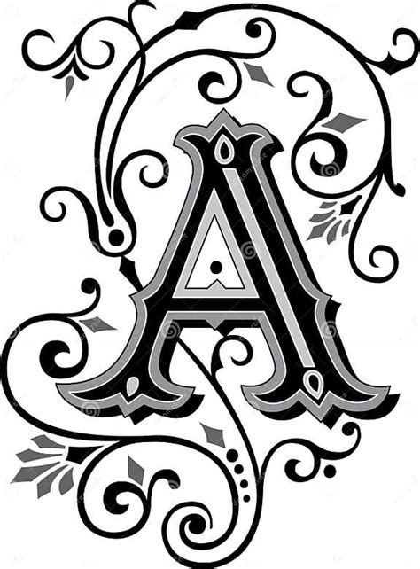 Beautiful Ornament Letter A Stock Vector Illustration Of Alphabet