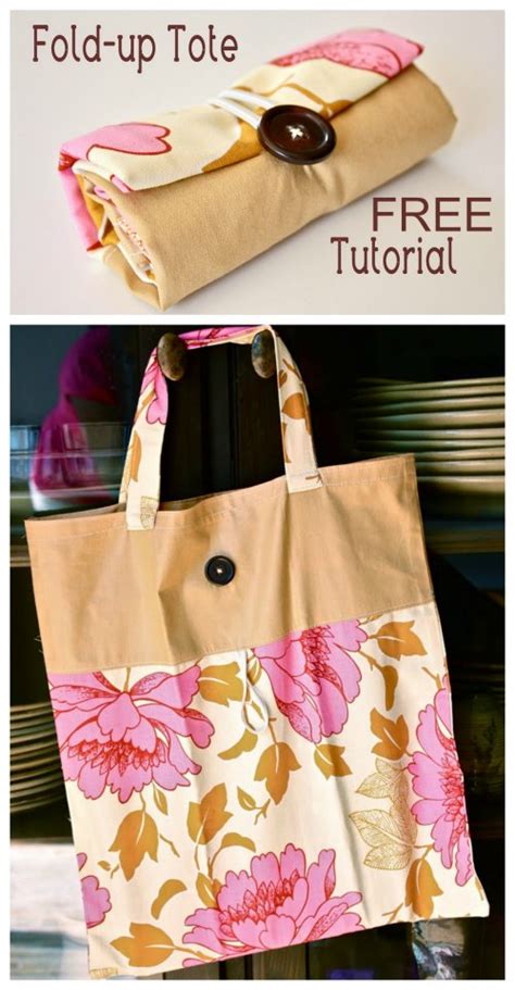 Fold Up Tote Bag Free Sewing Tutorial Sew Modern Bags