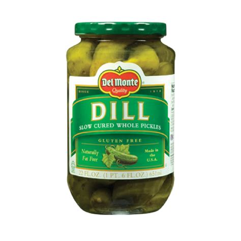 Del Monte Dill Whole Pickles 22oz Gedney Foods