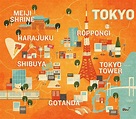 Tokyo map districts - Districts of Tokyo map (Kantō - Japan)