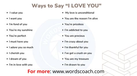 Another Ways To Say I Love You In English Word Coach