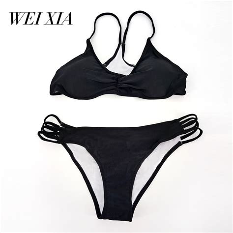 Weixia 2018 High Waist Bikini Set Women 110196 Sexy Plus Size Swimwear Solid Beach Swimwear