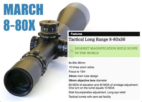 Worlds Highest Magnification Rifle Scope March 8 80x56mm Daily Bulletin