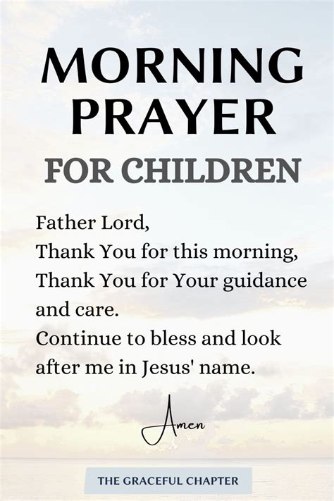 6 Simple Morning Prayers For Children The Graceful Chapter