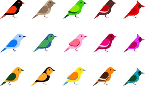 [フリーイラスト] 15種類の鳥のセットでアハ体験 - GAHAG | 著作権フリー写真・イラスト素材集